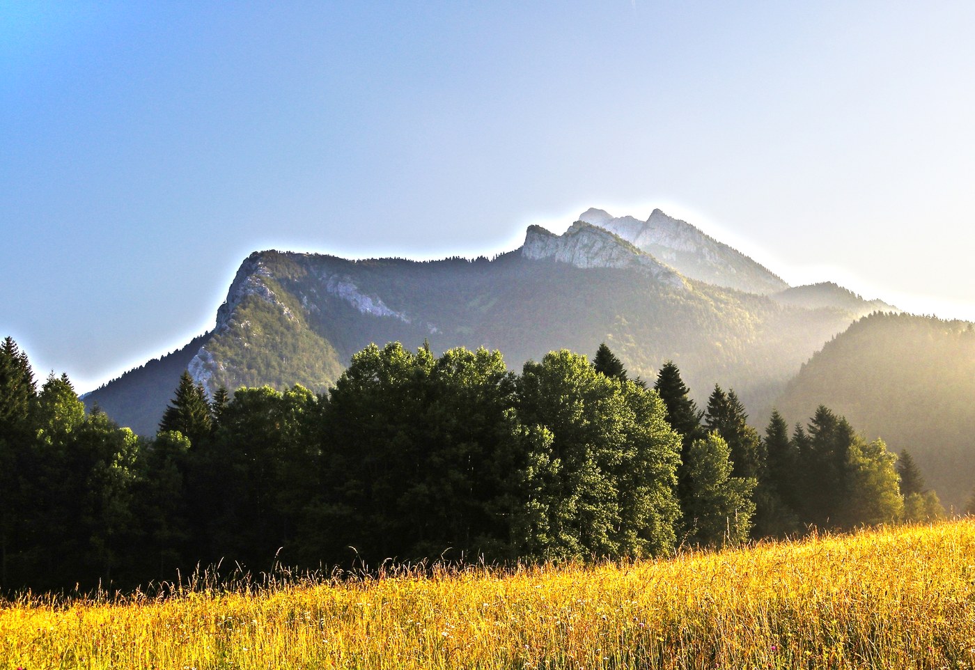 The Grand Som at the end of the day, above the Saint-Hugues valley